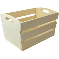 Espírito rebelde Holzkiste im Kistenstil 35x24x20 cm – Vielseitig: Spielzeugaufbewahrung, Gemüsekiste, Foto-, Buch- und Vinyl-Lagerung