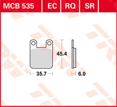 TRW Lucas Racing oppervlak MCB535SR