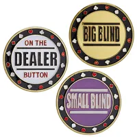 Relaxdays Poker Button Set aus Metall Weiß,Gold,Lila