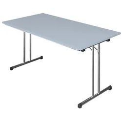 Lüllmann Klapptisch Besprechungstisch Kantinentisch Verkaufstisch Schreibtisch 160 x 80 cm Gestell Chrom / Platte Lichtgrau 350620