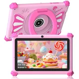 ascrecem Kinder Tablet 7 Zoll Android 15 Tablet Kinder mit 2.4G+5G WiFi6 Penta Core 6GB RAM 32GB ROM Kindertablet Widevine L1 Dual Kamera 128GB Erweiterun Kindersicherung Lernspiele (Rosa)