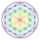 Saraswati Aufkleber Set Blume des Lebens Regenbogen-Chakra 4 x 4,5 cm