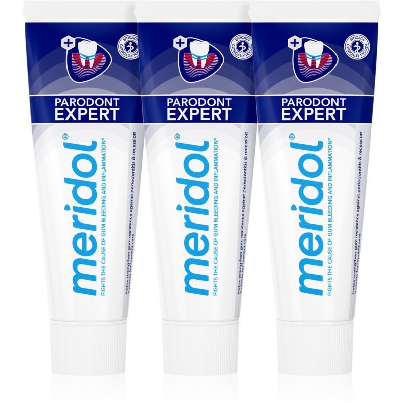 Meridol Parodont Expert Zahnpasta gegen Zahnfleischbluten und Parodontose 3 x 75 ml