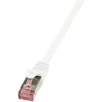Logilink CQ2141S RJ45 Patchkabel CAT 6 S/FTP 50.00 m Weiß Flammwidrig, mit Rastnasenschutz 1 St.