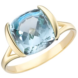 Luigi Merano Ring mit quadrat. / abgerundeten Edelstein, Gold 375 Ringe   Blau Damen 