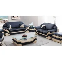 JVmoebel Sofa Schwarz-beige Wohnlandschaft 3+2 Sitzer Design Sofa Garnitur, Made in Europa beige|schwarz