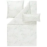 Estella Bettwäsche Mako Satin Svenja 155x220+Kissen 80x80 40x80 Floral verde, Baumwolle, 3 teilig, mako satin bettwäsche 155x220 sale warm baumwolle bettwäsche 155x220 grün