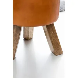 Wohnling Sitzhocker WL5.102 Leder 37 x 45 x 37 cm Braun