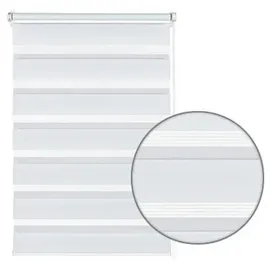 GARDINIA Doppelrollo 45 x 150 cm transparent/weiß