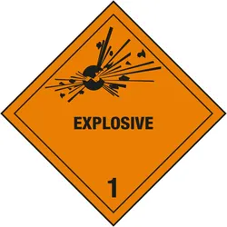 Placard Kl. 1.1, Explosive, 250x250mm
