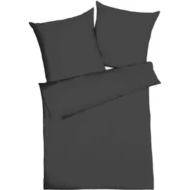 KAEPPEL Uni Mako-Satin anthrazit 200 x 200 cm + 2 x 80 x 80 cm