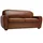 miliboo Schlafcouch Leder 3-Sitzer Braun