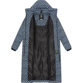 Ragwear Damen, Wintermantel Warmer atmungsaktiver und wasserdichter Mantel mit angesagtem Hahnentritt Muster mit Kapuze Niara Long Print YOUMODO Cloud Gr. 3XL - 3XL