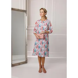 GOLDNER Aufregend plissiertes Kleid Partykleid Geblümt Blau 44