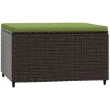 vidaXL Gartenhocker mit Kissen Braun Poly Rattan