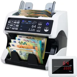 Jubula MV-500 Geldzählmaschine für gemischte Geldscheine & Falschgelddetektor | EUR USD GBP | Banknotenzähler | Geldzähler | Banknotenzählmaschine