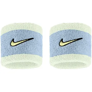 Nike Swoosh Classic Wristbands 2er Pack Schweißbänder Tennis Fitness Running Handgelenkbänder Sport, Cobalt Bliss/Volt Tint/Soft Yellow,