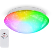 B.K.Licht - LED Deckenlampe mit Sternenhimmel, Fernbedienung, buntes RGB+W