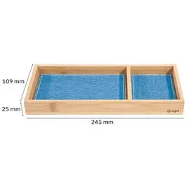 Sigel Schreibtisch-Organizer Eyestyle hellblau/dunkelgrau Bambus 2 Fächer 24,5 x 10,9 x 2,5 cm