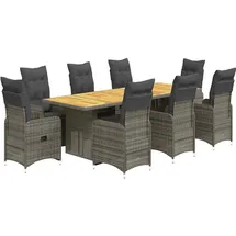 vidaXL Garten-Bistro-Set 9-tlg. Grau