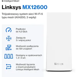 Linksys Velop MX12600 Tri-Band Mesh-WiFi 6-System 3 St.