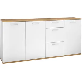 Bega Consult Sideboard 180 x 86 x 38 cm Weiß / Eiche Artisan