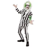 Smiffys Kostüm Beetlejuice Filmkostüm - Halloween Kostüm Herren, Werde zum verrückten Geist aus der 80er Jahre Horrorkomödie! weiß M