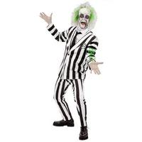 Smiffys Kostüm Beetlejuice Filmkostüm - Halloween Kostüm Herren, Werde zum verrückten Geist aus der 80er Jahre Horrorkomödie! weiß M
