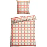 SCHIESSER Bettwäsche »Luiza aus weicher Baumwolle mit einem frischem Gute-Laune-Karo«, (2 tlg.), MADE IN GREEN by OEKO-TEX®-zertifiziert, orange