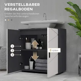 kleankin Waschbeckenunterschrank 60 x 30 x 30 cm Grau