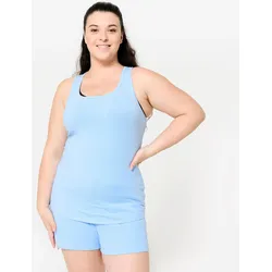 Top Damen Slim Rundhalsausschnitt - blau schneeflockenblau 2XL