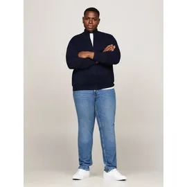 Tommy Hilfiger Big & Tall Cardigan "BT-PIMA ORG CTN CASHMERE ZTHRU-B", Herren, Gr. XXL, blau (desert sky), Strick, Obermaterial: 95% Baumwolle, 5% Kaschmir, TOMMY HILFIGER BIG & TALL, regular fit, Rippbündchen, Strickjacken