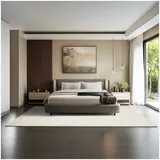 Tectake tectake® Kurzflorteppich, verschiedene Größen und Farben, allergikerfreundlich, rutschfeste Unterseite