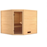 Karibu Woodfeeling Leona - 38 mm -ohne Dachkranz-Bronzierte Ganzglastür