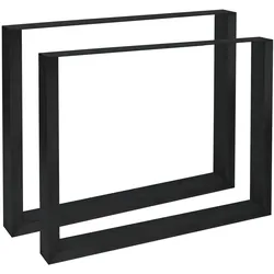 CLP 2er Set Tischbeine Velden schwarz/70 cm