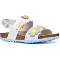 GEOX J Adriel Girl D Sandal, White/Crystal, 35