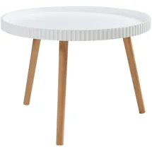 [en.casa] Bongard Weiß Bambus Ø60 x 45 cm