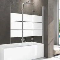 Duschwand für Badewanne 140x140cm Badewannenaufsatz Duschkabine Dusche Faltbar Duschwand 3-teilig Duschabtrennung mit 6mm glas Duschwand Duschtrennwand Schulte Badewannenfaltwand