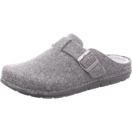 ROHDE Herren Pantoffel aus recyceltem Softfilz Riemen mit Schnalle Rodigo-H 6747, Größe:45 EU, Farbe:Grau - 45
