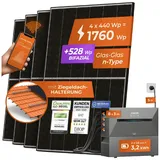 Solarway All In One 1800W/800W Balkonkraftwerk komplett Solarpaket mit 3,2 kWh Anker Solix 2 PRO Speicher, Plug&Play