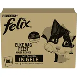 Felix Megapack Felix "So gut wie es aussieht" Pouches 80 x 85 g - Fleisch- und Fischauswahl (Rind, Huhn, Thunfisch, Kabeljau)