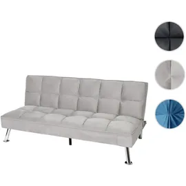 MCW Sofa MCW-K21, Klappsofa Couch Schlafsofa, Nosagfederung Schlaffunktion Liegefläche 181x107cm ~ Samt, grau