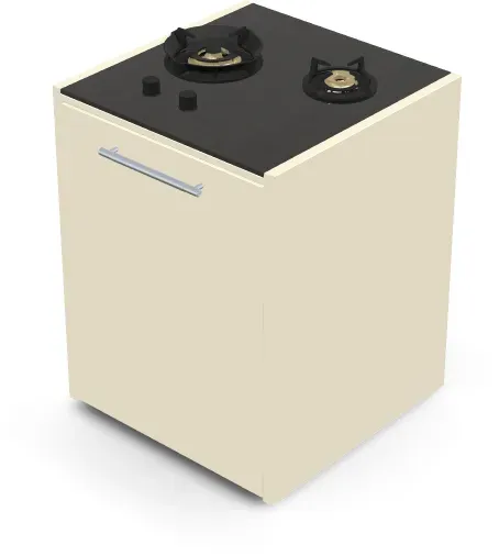 Brabura CT 60 Kochfeld - Schwarz / Perle Blanche / Silberner Griff