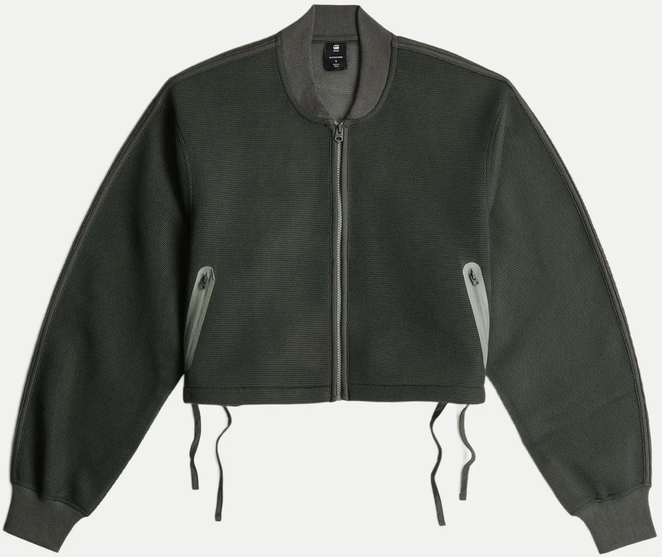 Mesh-Jacke verkürzt Grün XS