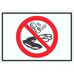 Nüsse und Kerne essen verboten Schild Symbol A4 (210x297mm)