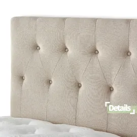 V6 Boxspringbett Modell 211 mit Taschenfederkernmatratze - Beige)