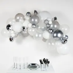 Luftballon Girlande silber