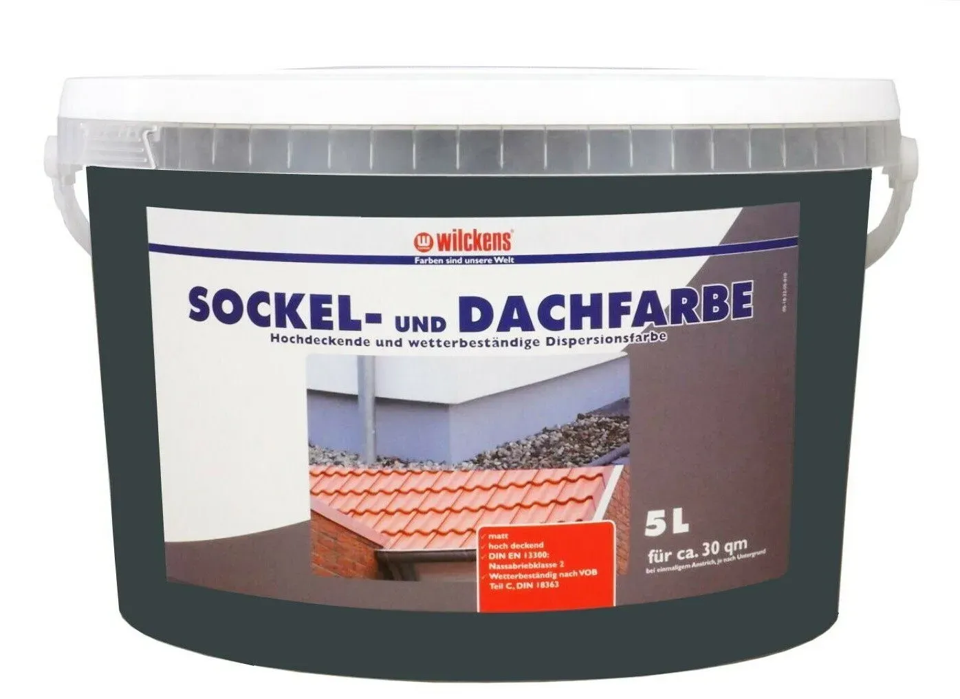 Wilckens Farben Sockelfarbe, 5l Sockel- Dachfarbe Anthrazit Sockelfarbe Außenfarbe grau