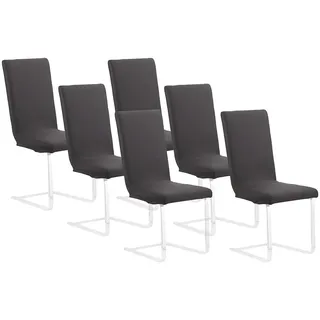 infactory Stuhlbezug: 6er-Set Stretch-Stuhlhusse mit Lehne, Oeko-TEX® Standard 100, schwarz (Stuhlbezug Stretch, Stuhlüberzug, Stuhlhussen nur)
