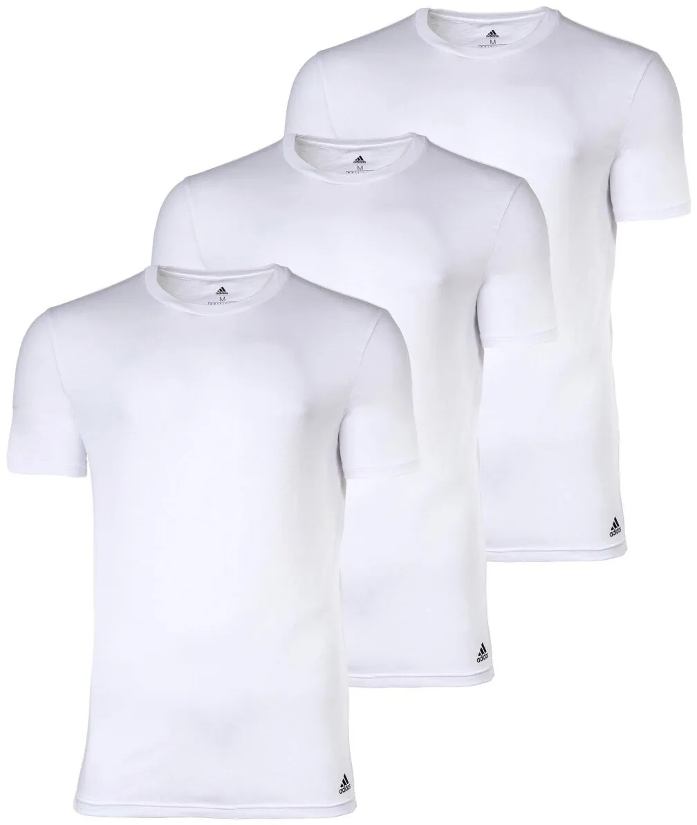 adidas Herren T-Shirt, Multipack - Active Core Cotton, Rundhals, Crew Neck, uni Weiß L 9er Pack (3x3P)